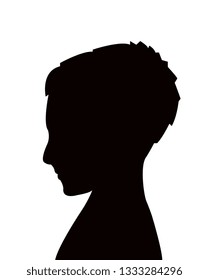 a boy head silhouette vectos