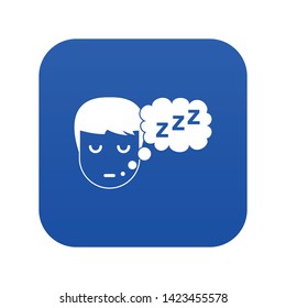 Boy head with speech bubble icon digital blue for any design isolated on white vector illustration