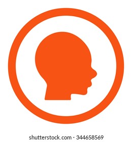 Boy Head vector icon. Style is flat rounded symbol, orange color, rounded angles, white background.