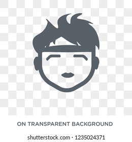 Boy with headband icon. Trendy flat vector Boy with headband icon on transparent background from People collection. 