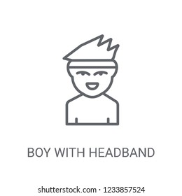 Boy with headband icon. Trendy Boy with headband logo concept on white background from People collection. Suitable for use on web apps, mobile apps and print media.
