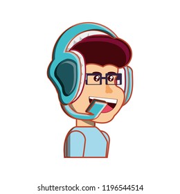boy with headphone avatar character