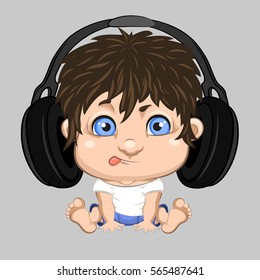 boy in headphones