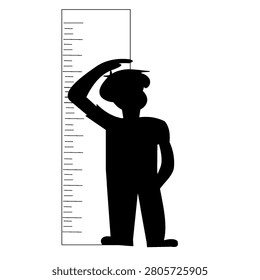 boy height measurement illsutration immunization chart silhouette