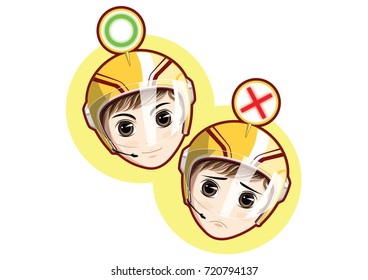 The Boy hero Head Mascot