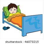 The boy with high temperature influenza.