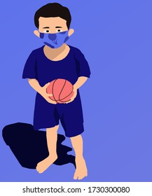 Boy with his mask. Vektor illustrator