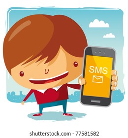 boy and his mobile phone