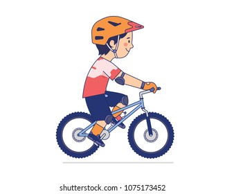 a boy with his mountain bike