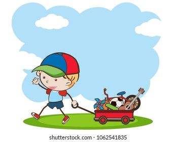 A Boy with His Toys illustration