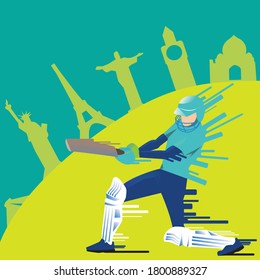 a boy hitting the ball in cricket who dreams of playing cricket all over the world