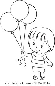 boy holding balloons