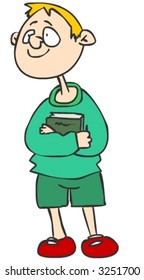 Boy holding a book - See my portfolio for more great images and vectors!