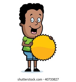 Boy Holding Burst