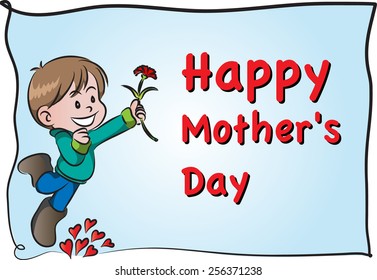boy holding a carnation
