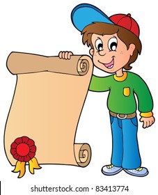 Diploma de niño - ilustración vectorial.