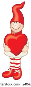 Boy holding heart