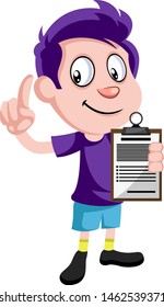 Programa de sostén del niño, ilustración, vector sobre fondo blanco.