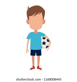 Boy holding soccer ball