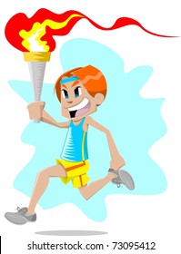 boy holding a torch