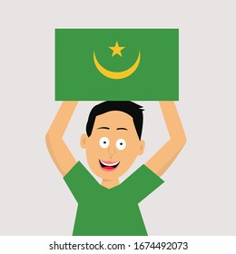 boy is holding vatican flag. vector illustration.