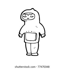 caricatura de niño en hoody