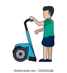boy with hoverboard
