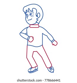 Boy with ice skates design
