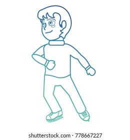 Boy with ice skates design