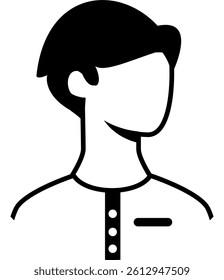 boy icon avatar profile picture faceless anonymous flat ui image outline vector illustration black