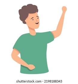 boy icon cartoon vector. Happy person. Excited strong