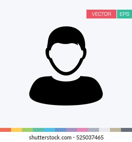 Boy Icon Flat Color Avatar Glyph Vector illustration