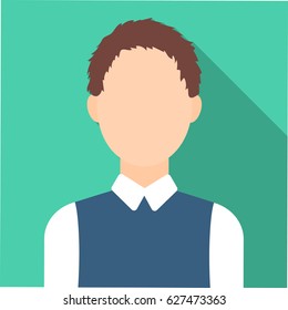 Boy icon flat. Single avatar,peaople icon from the big avatar flat.