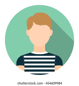Boy icon flat. Single avatar,people icon from the big avatar collection - stock vector
