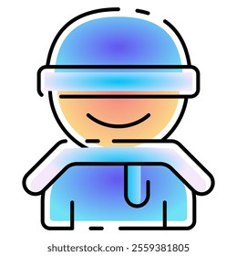 boy icon with gradient line style. Suitable for website design, logo, app, UI and etc. Based on the size of the icon in general, so it can be reduced.