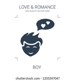 boy icon. high quality filled boy icon on white background. from love romance collection flat trendy vector boy symbol. use for web and mobile