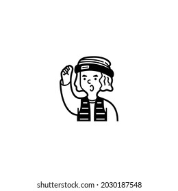 Icono Del Niño Aislado En Fondo Blanco