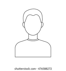 Boy icon line. Single avatar,people icon from the big avatar line.