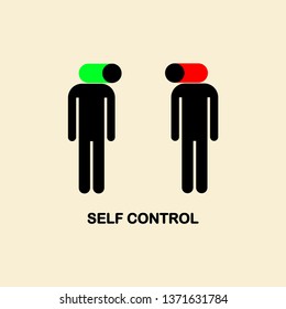Boy icon. Male symbol isolated on white background. Self control. Psychology. Vector flat design