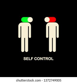 Boy icon. Male symbol isolated on white background. Self control. Psychology. Vector flat design