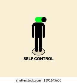 Boy icon. Male symbol isolated on white background. Self control. Psychology. Vector flat design