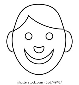 Boy icon. Outline illustration of boy vector icon for web