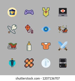 boy icon set. vector set about gaming, video console, game and shelter icons set.