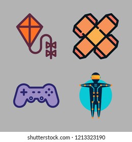 boy icon set. vector set about kite, bodysuit, gamepad and templates icons set.