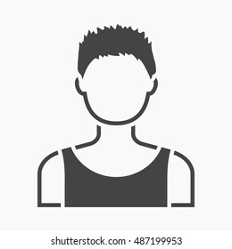 Boy icon simple. Single avatar,peaople icon from the big avatar simple.