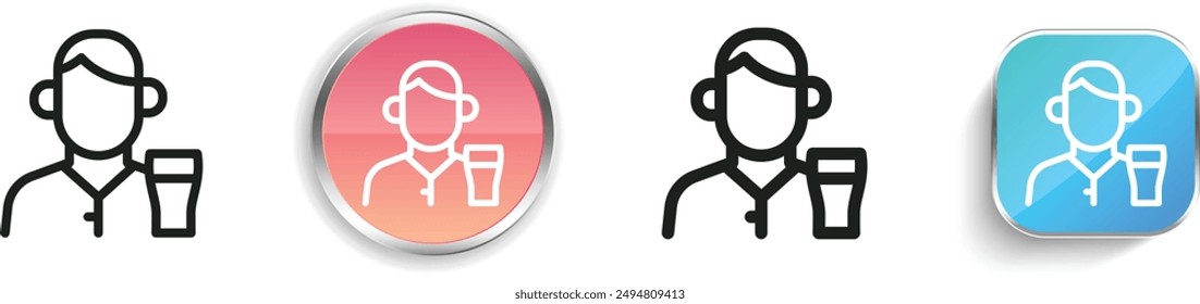 boy icon. Thin Linear, Regular and Button Style Design Isolated On White Background