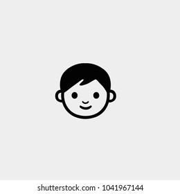 Boy icon. Vector boy head illustration
