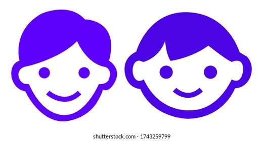 Boy icon vector illustration. Boy emoji emoticon flat style isolated on white background.