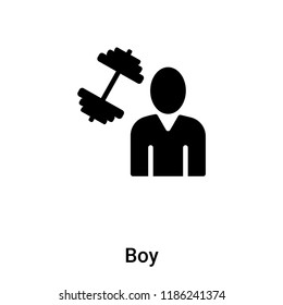 Boy icon vector isolated on white background, logo concept of Boy sign on transparent background, filled black symbol