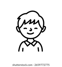 boy icon vector, line style icon